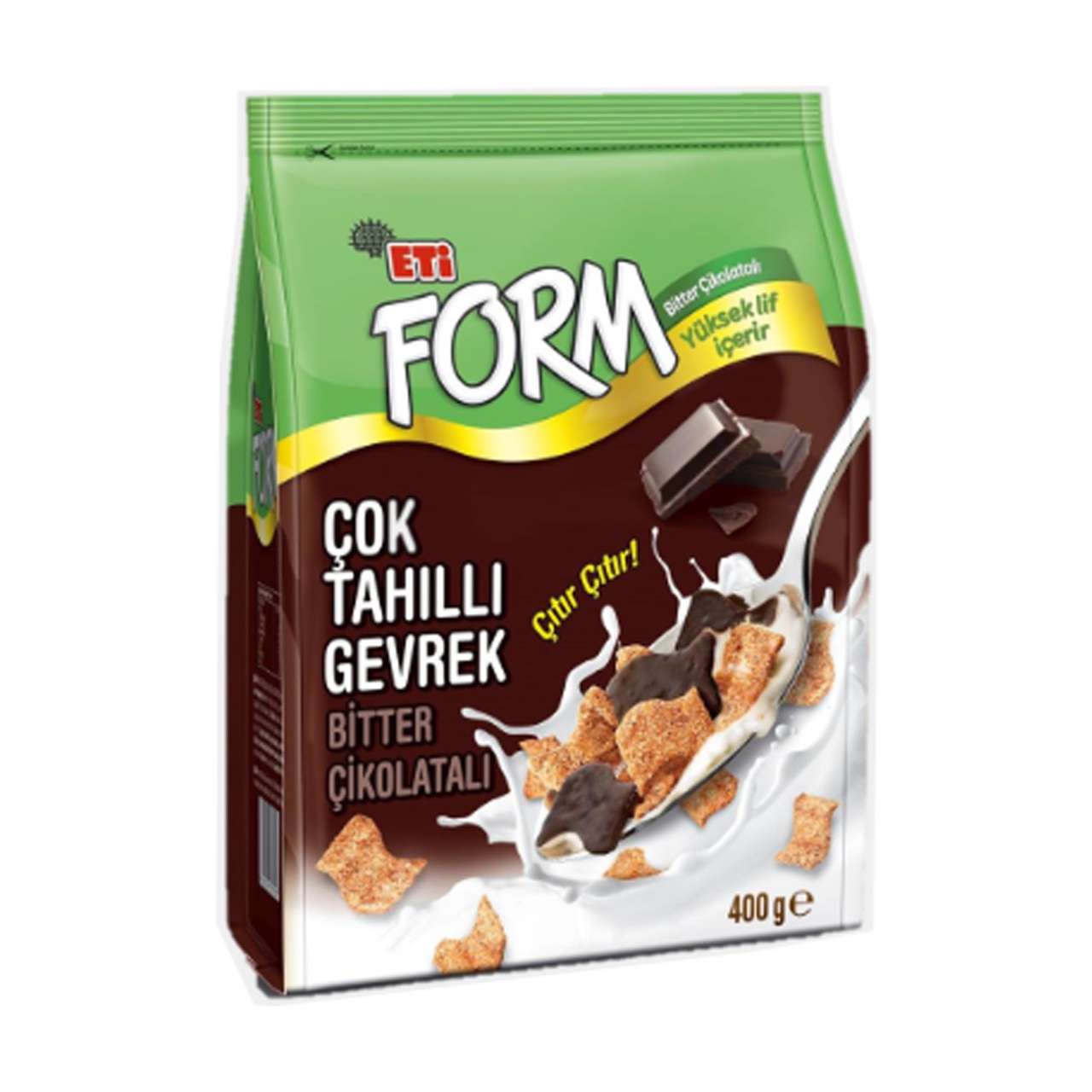 Eti Form Çok Tahıllı Gevrek Bitter Çikolatalı 400 GR Uygun Alışveriş