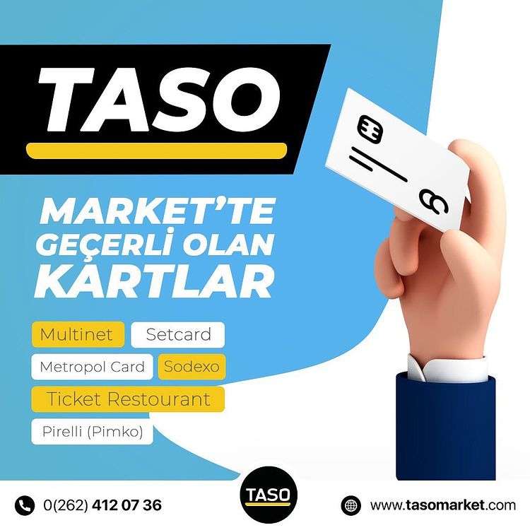 Taso Market'te Geçerli Yemek Kartları