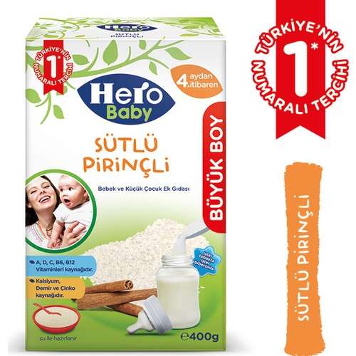Hero Baby Sütlü Pirinçli Kaşık Maması 400 GR için hemen sipariş verin, kapınıza getirelim! Hero Baby Sütlü Pirinçli Kaşık Maması 400 GR