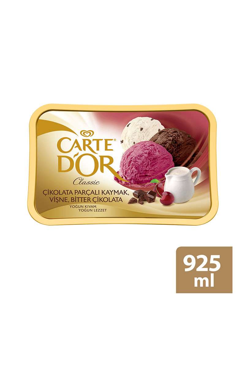 Algida Carte d'Or Classic Dondurma Kaymak, Vişne, Çikolata 950 ML