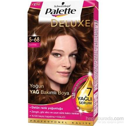 Palette Deluxe Kestane Saç Boyası 5.68 için hemen sipariş verin, kapınıza getirelim! Palette Deluxe Kestane Saç Boyası 5.68
