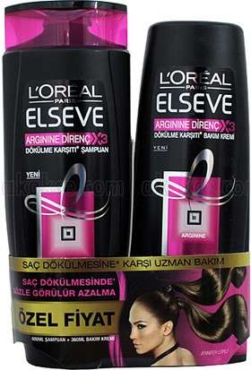 Elseve Argine Direnç 3x Dökülme Karşıtı Şampuan 550 ml+Sac Kremi 175  ML