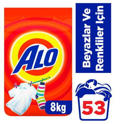 Alo Matik 8 Kg Kar Çiçeği Ferahlğı Beyazlar ve Renkliler Aquapudra Toz Çamaşır Deterjanı