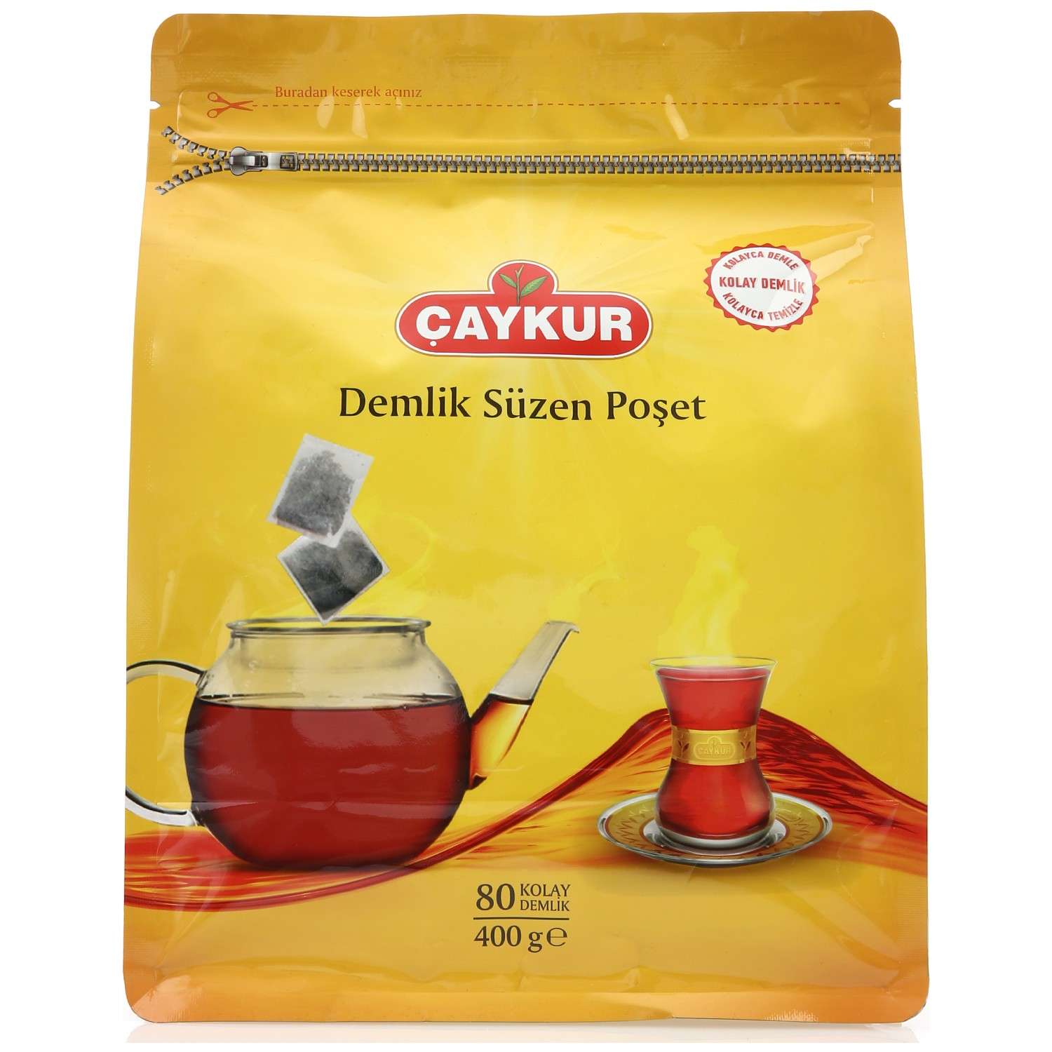 Çaykur Demlik Süzen Poşet Çay 80'li 400 GR