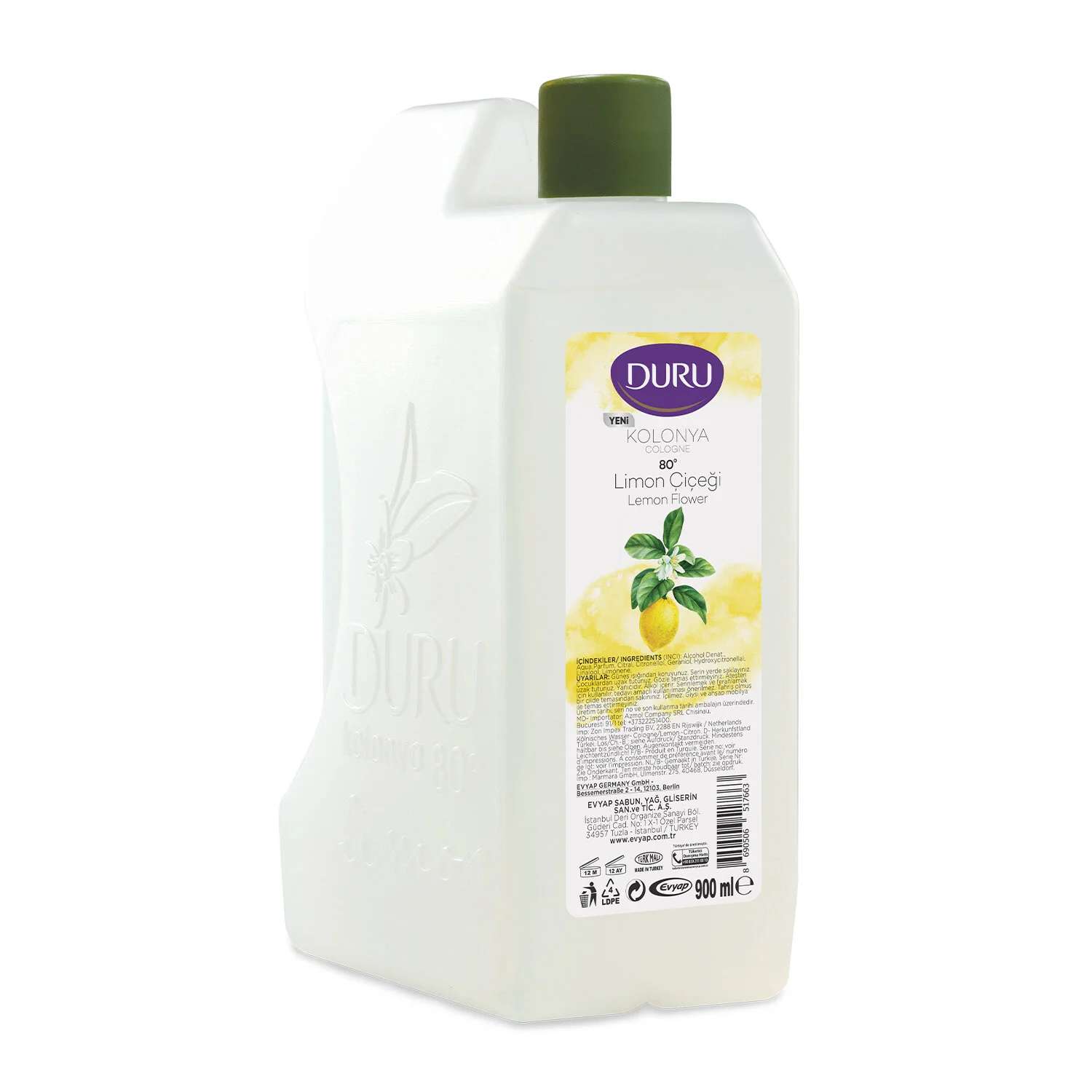 DURU 900 ML LİMON KOLONYASI BİDON