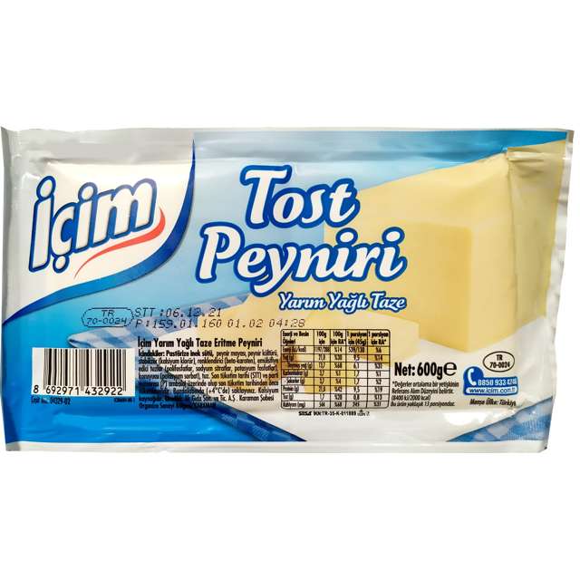 İçim Tost Kaşar Peyniri 600 Gr