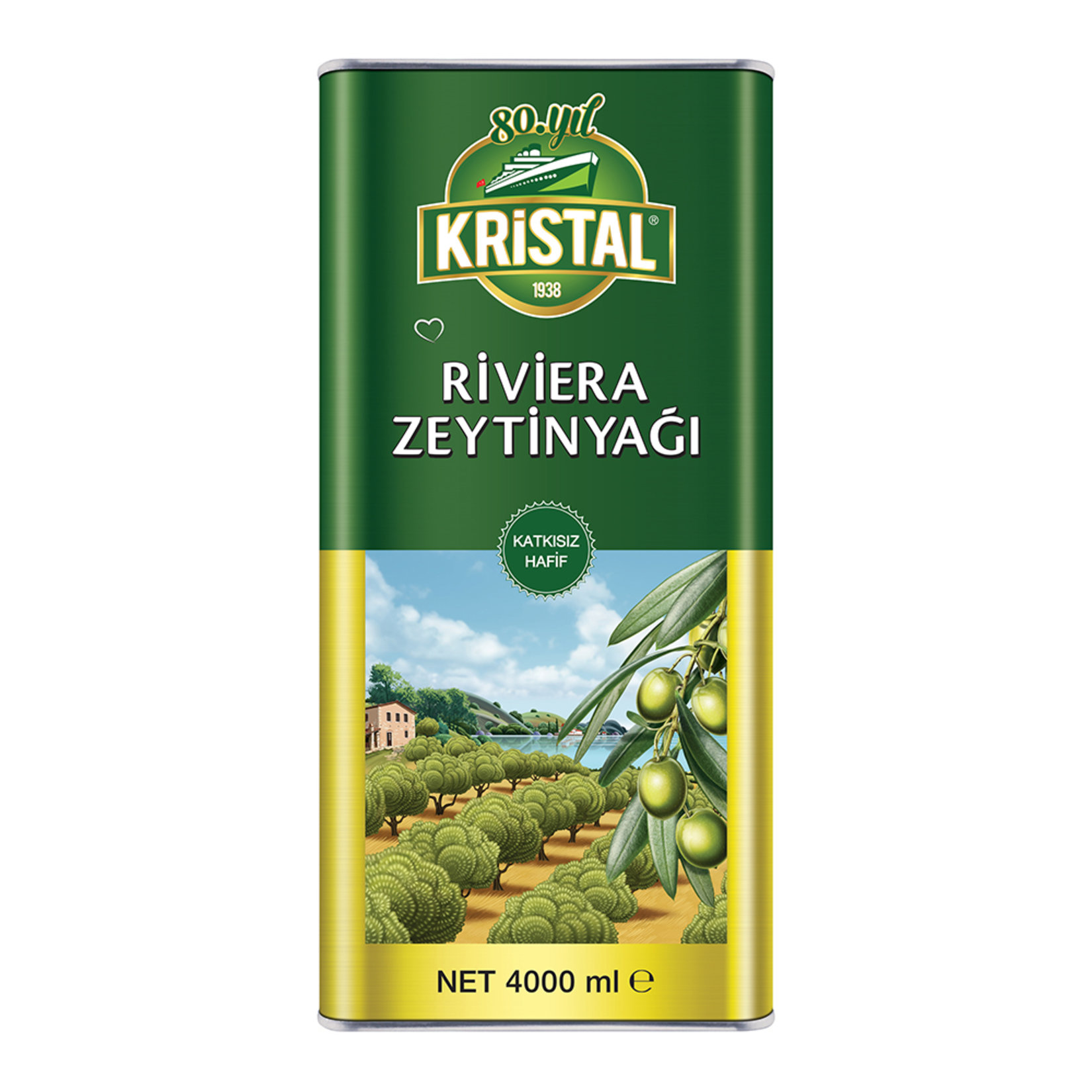 Kristal Riviera Zeytinyağı 4 L Teneke