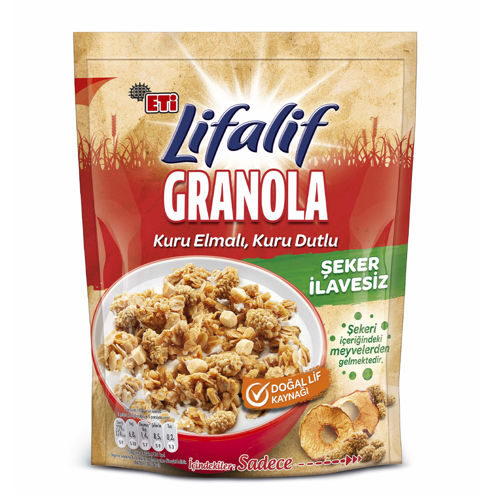 Eti Lifalif Granola Elmalı Dutlu 200 G