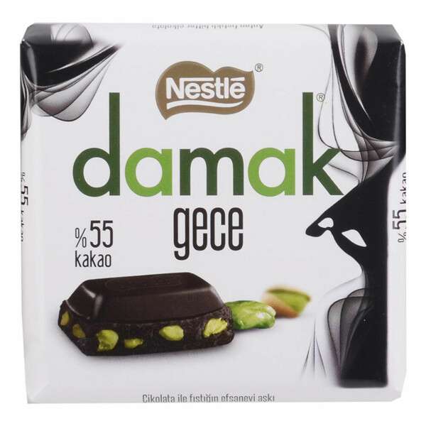 Nestle Damak Gece Antep Fıstıklı Bitter Çikolata 65 GR