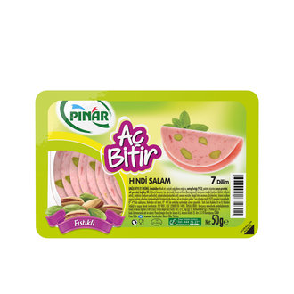 Pınar Aç Bitir Fıstıklı Hindi Salam 50 G için hemen sipariş verin, kapınıza getirelim! Pınar Aç Bitir Fıstıklı Hindi Salam 50 G